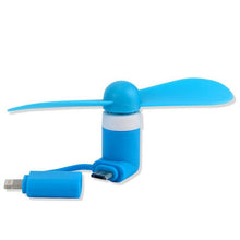 Load image into Gallery viewer, The Heatwave Fan - iPhone &amp; Android Compatible Portable Fan blue